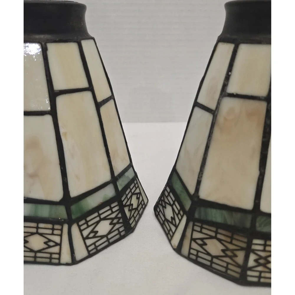 VTG Mission Tiffany Style Stained Glass Lights Shades 2-1/4